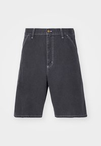 SIMPLE - Denimshorts - black heavy stone wash