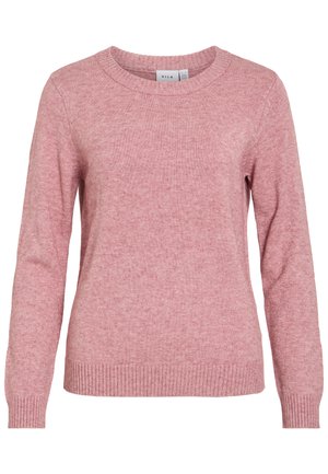 VILA, VIRIL O-NECK L/S KNIT TOP - NOOS - Džemper - nostalgia rose