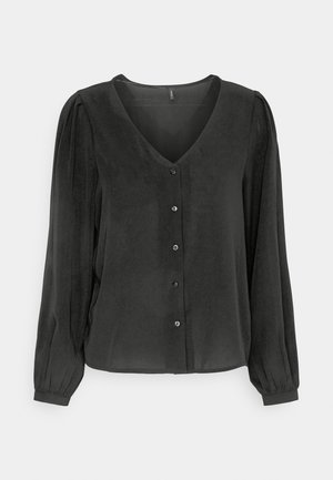 Vero Moda Petite VMNAJA V-NECK PLEAT - Μπλούζα - black