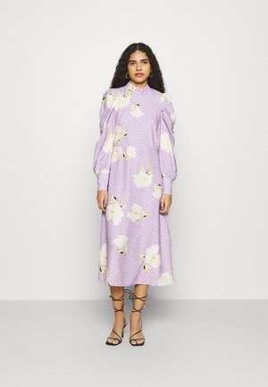 PUFF SLEEVE MIDI DRESS - Korte jurk - purple