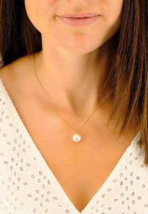 MUAU Schmuck ANHÄNGER ROSÉGOLD 750 SÜSSWASSERPERLE 10-11MM - Ciondolo - rotgold