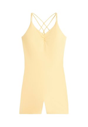 OYSHO, COMFORTLUX SHORT JUMPSUIT WITH KNOT DETAIL - Combinaison - light yellow