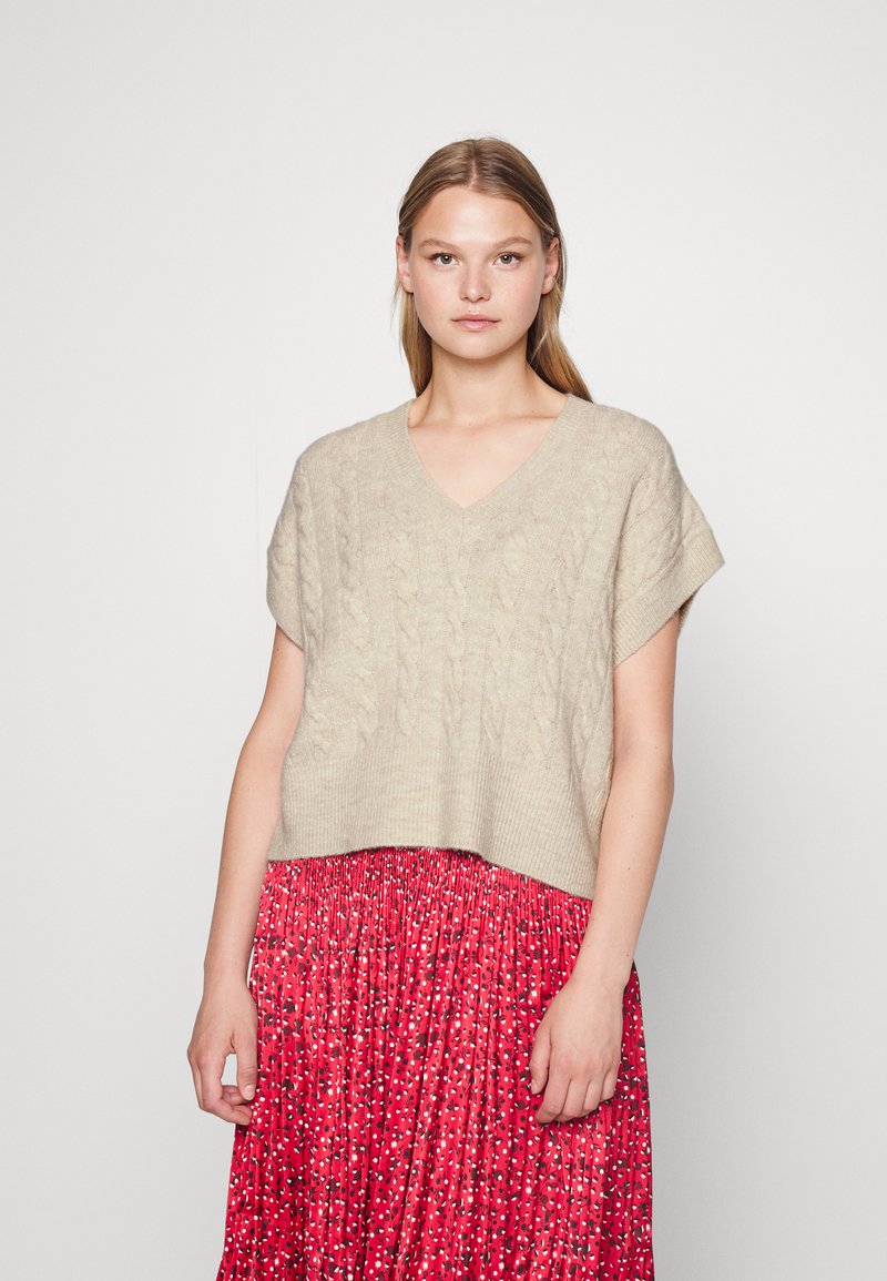 ONLY ONLMELODY VEST - Vesta - oatmeal melange