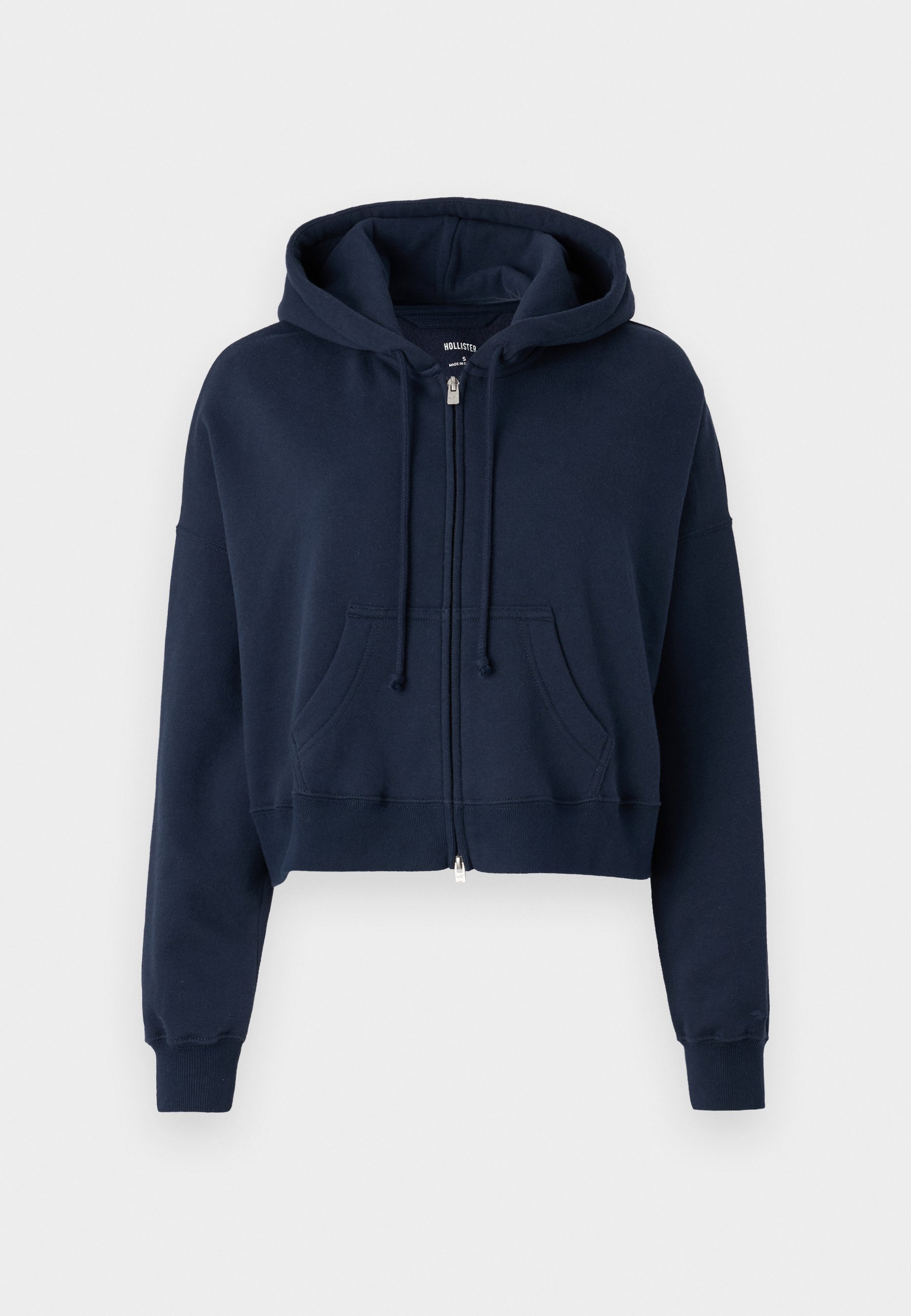 Hollister Co. Boxy Zip-Up Hoodie - Hoodie - navy/blue - Zalando.co.uk