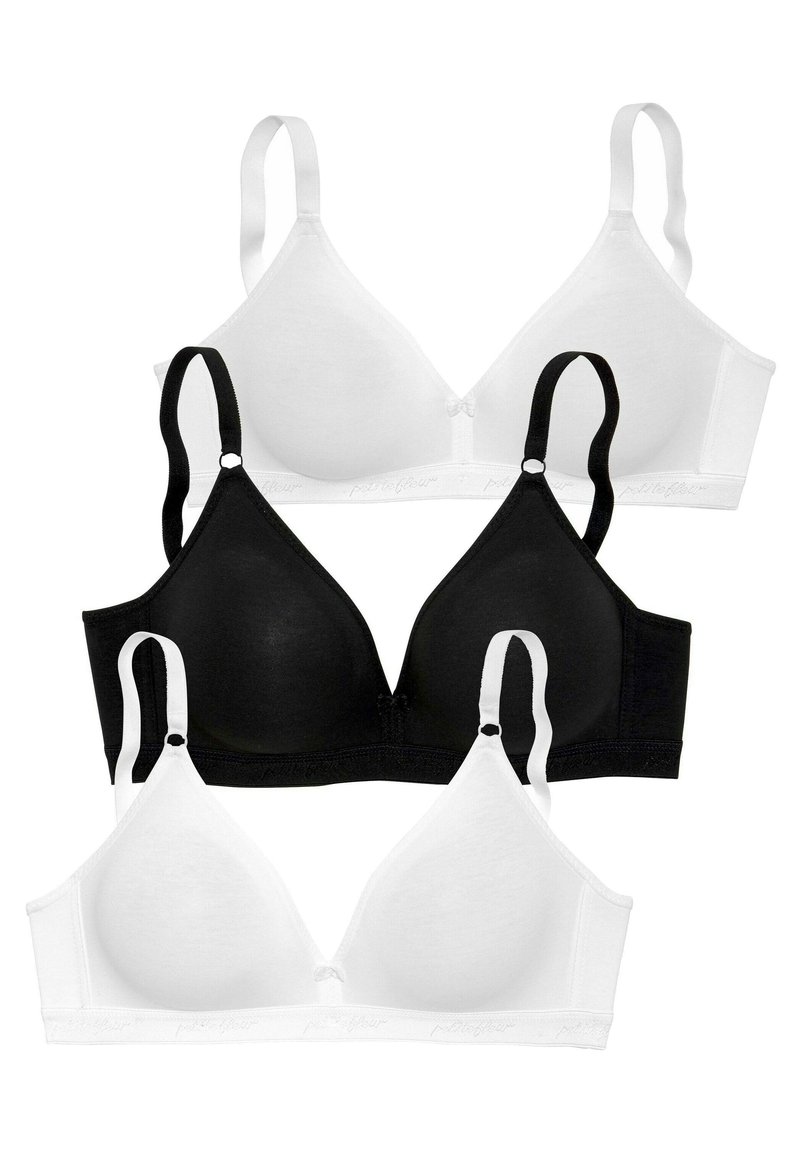 LASCANA 3 PACK - Triangle bra - weiß/schwarz
