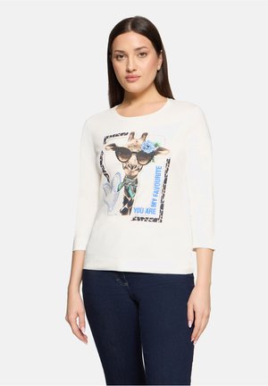 MIT AUFDRUCK - T-shirt à manches longues - patch cream dark blue