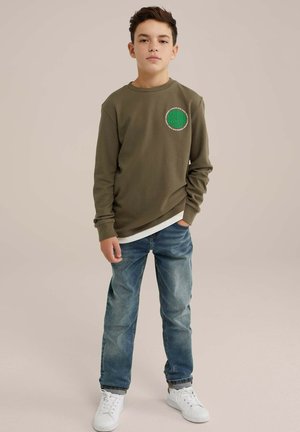 Tops ar garām piedurknēm - army green