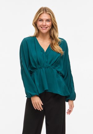 VILA VISELIA V NECK PEPLUM - Blouse - atlantic deep