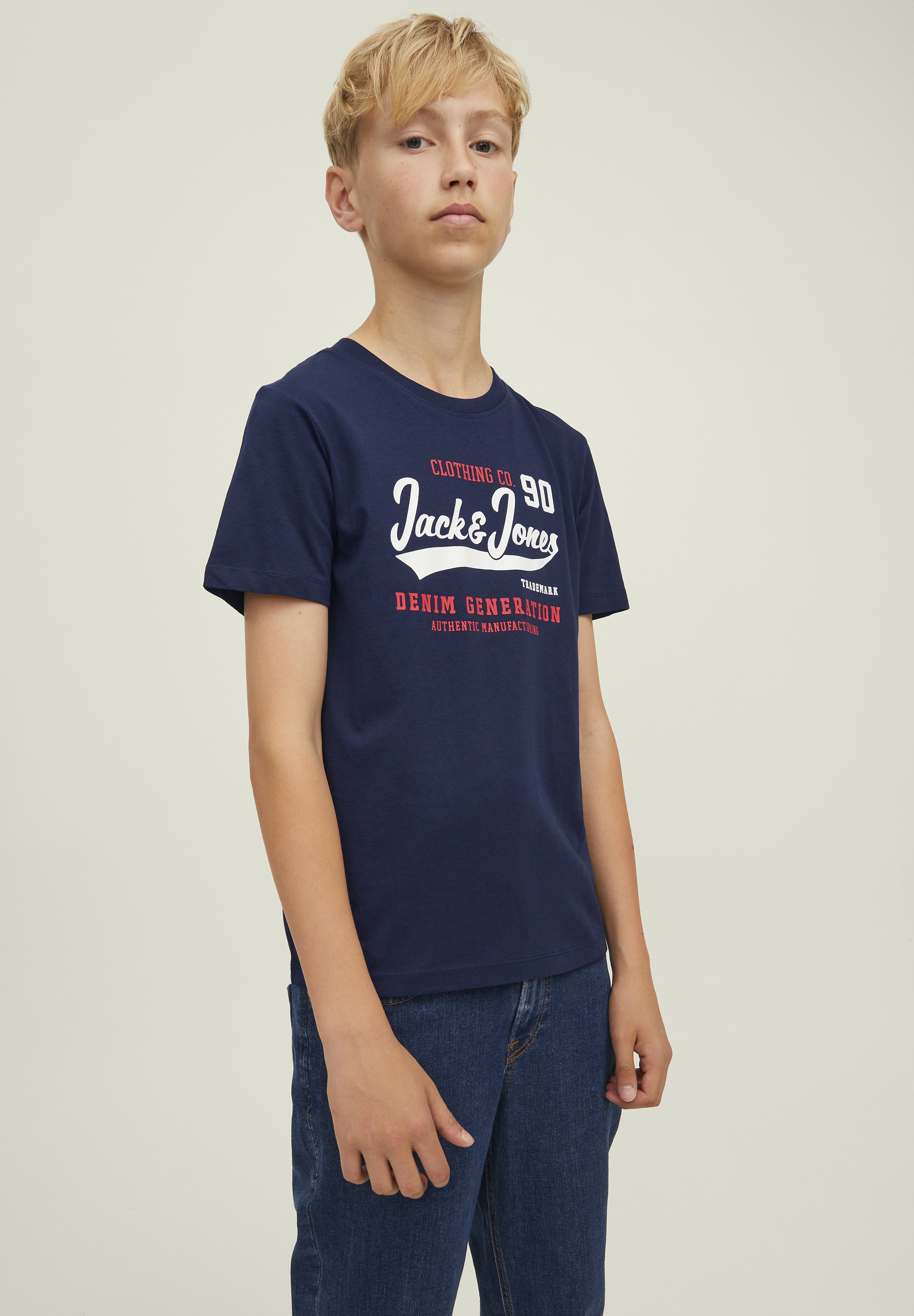 Maglietta JACK & JONES Jjecorp Logo SS O-Neck Noos – Bambini E Ragazzi – Cotone Organico – Girocollo