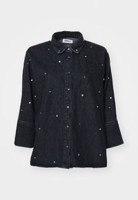 ONLY ONLGRACE 3/4 RHINESTONE - Button-down blouse - washed black