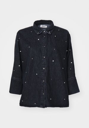 ONLY ONLGRACE 3/4 RHINESTONE - Hemdbluse - washed black