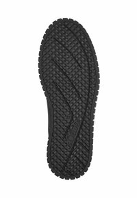 Black rubber sole with textured tread pattern, featuring diagonal grooves and rounded edges. Size marked as 37 on the side.