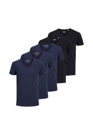 5 PACK - T-Shirt basic - dunkelblau/schwarz