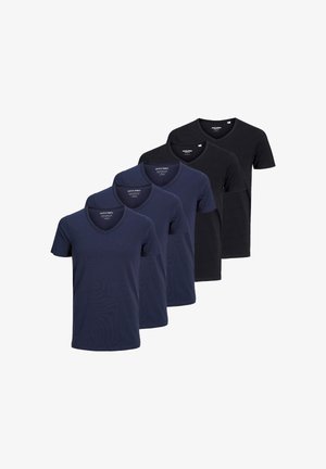 Jack & Jones, 5 PACK - T-Shirt basic - dunkelblau/schwarz