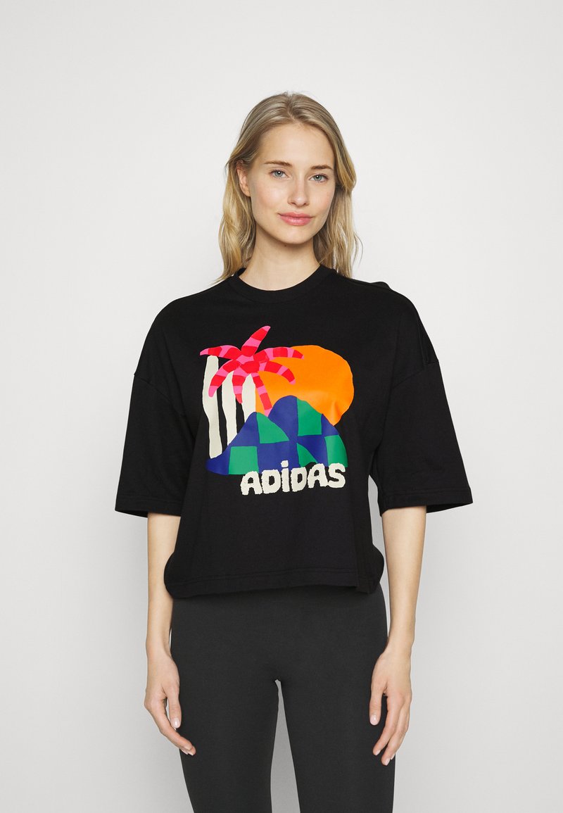 adidas Performance FARM TEE - T-shirt con stampa - black