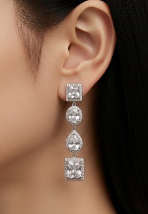 HEBE JEWELS, PARTY & WEDDING - Orecchini - silver-coloured  weiss