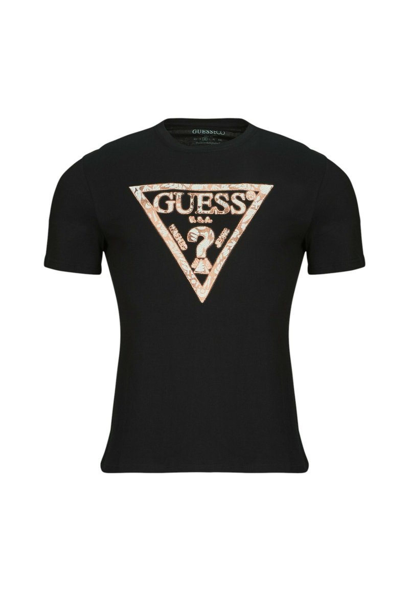 Guess CRYSTAL PANTHER - Camiseta Estampada - Jet Black/negro