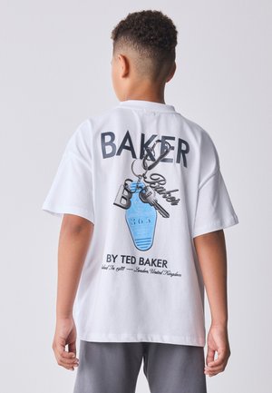 Baker by Ted Baker REGULAR FIT - GRAPHIC  - Apdrukāts T-krekls - white blue