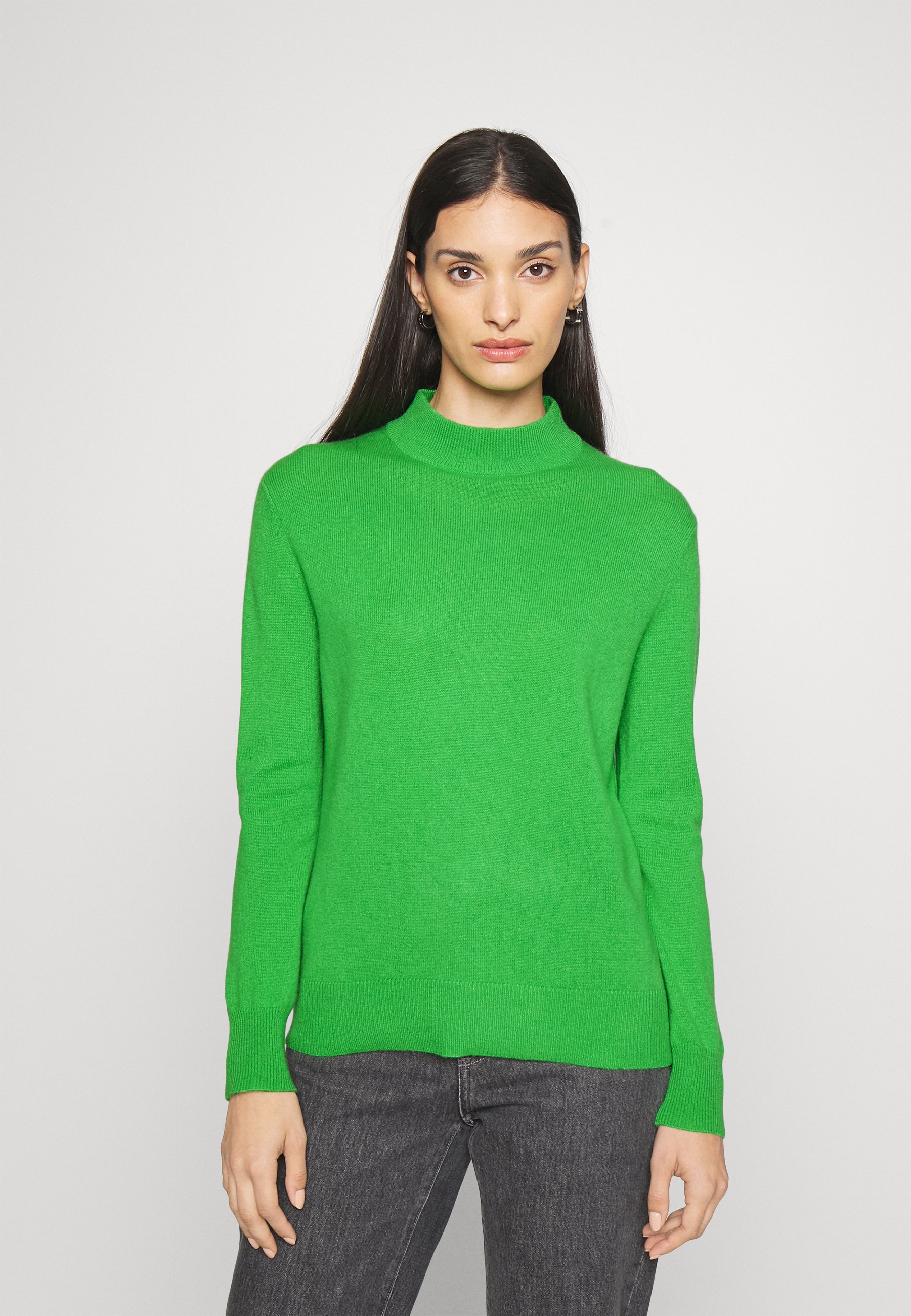 Pure Cashmere Mockneck Jumper, Women's, Size: 10, Green