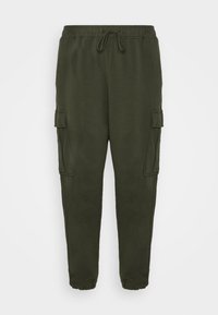 Olivengroene sweatpants van een katoenmix, met een elastische tailleband met drawstring, zijzakken en geribde manchetten.