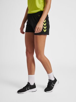 Hummel CORE POLY - Short de sport - black lime popsicle