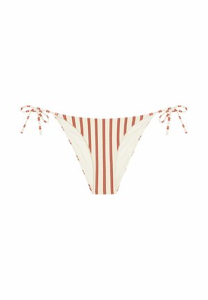 Robin Collection, MANDORLA CLASSIC BOW BIKINI BOTTOM - Braguita de bikini - white/brown