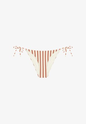 Robin Collection, MANDORLA CLASSIC BOW BIKINI BOTTOM - Braguita de bikini - white/brown