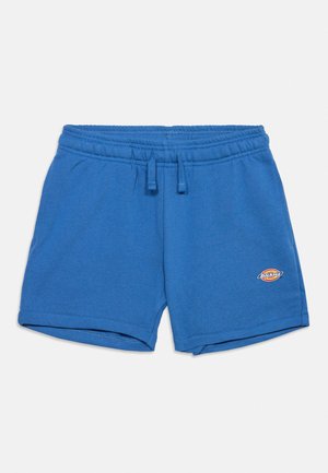 Pantaloncini casual blu con cintura elastica e coulisse, con un piccolo logo Dickies sulla parte inferiore della gamba sinistra.