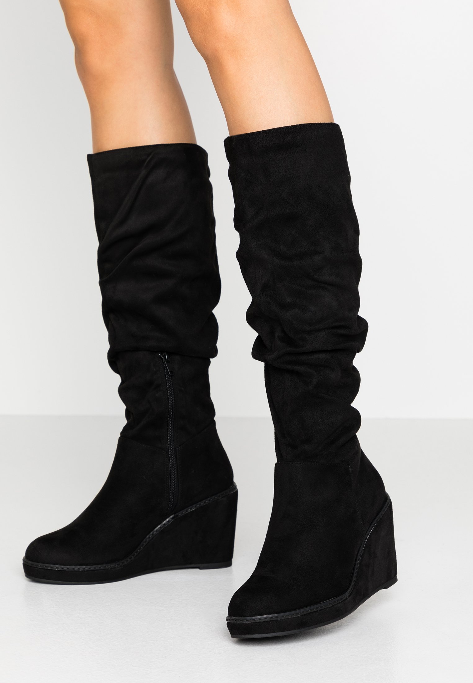 new look black wedge boots