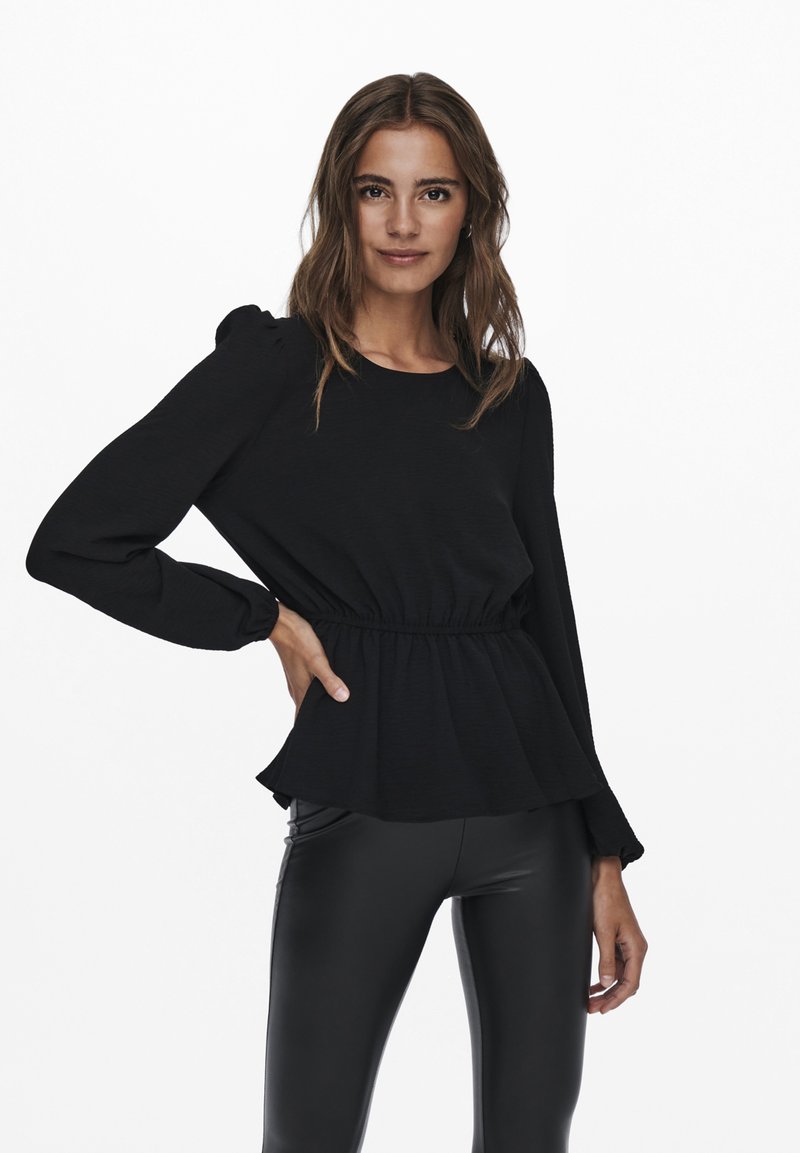 ONLY ONLMETTE O NECK - Bluse - black