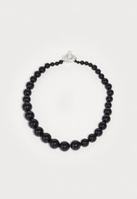 NECKLACE BEADS - Nyaklánc - black/silver-coloured
