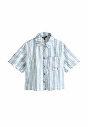 Next, PETITE FIT - SHORT SLEEVE DENIM SHIRT - Nööpidega pluus - blue white stripe