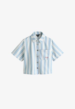 Next, PETITE FIT - SHORT SLEEVE DENIM SHIRT - Nööpidega pluus - blue white stripe