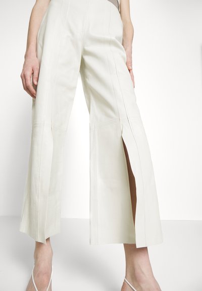 By Malene Birger WARRAN - Leather trousers - cream snow