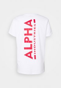 Alpha Industries BACK - Majica kratkih rukava s printom - white/red
