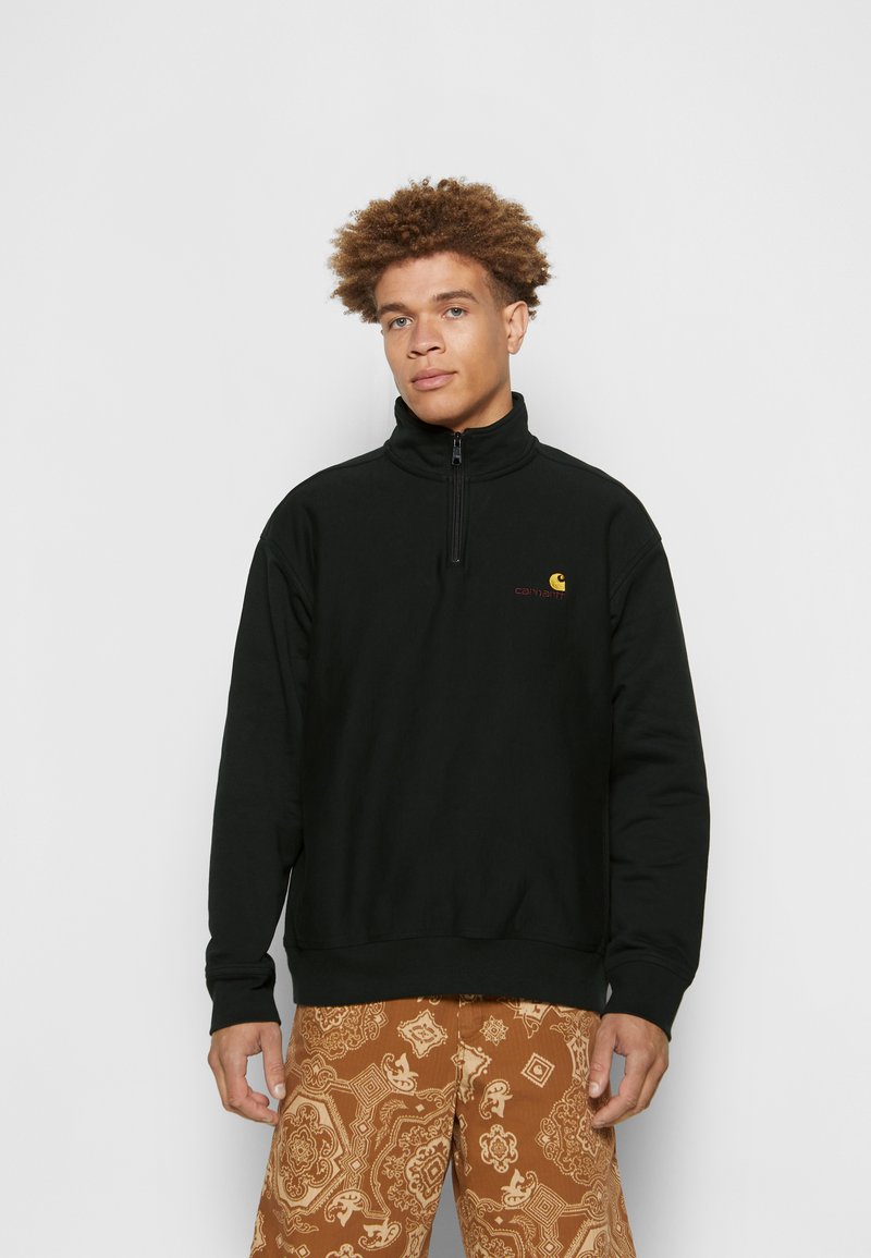 Carhartt WIP HALF ZIP AMERICAN SCRIPT - Sweatshirt - dark cedar/dunkelgrün  - Zalando.de