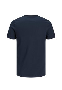 Navy blue short-sleeve T-shirt made of smooth cotton, featuring a classic crew neck and a straight cut, with no visible logos or patterns.