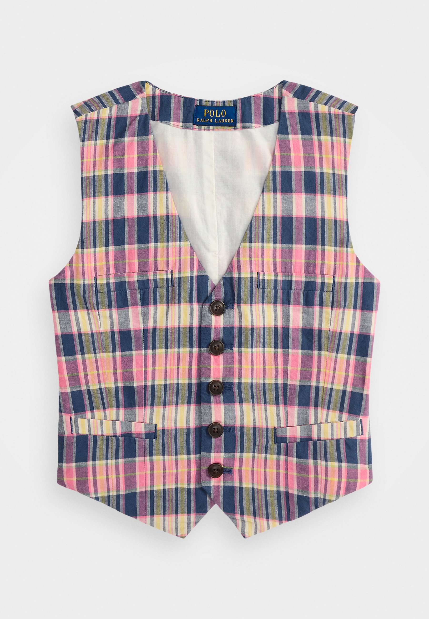 Polo Ralph Lauren PLAID COTTON VEST Waistcoat pink/yellow/navy