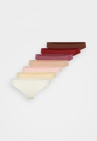 7 PACK - Thong - bordeux/taupe/white/ivory/pink