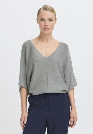 MMMORLA VNECK  - Basic póló - mid grey melange