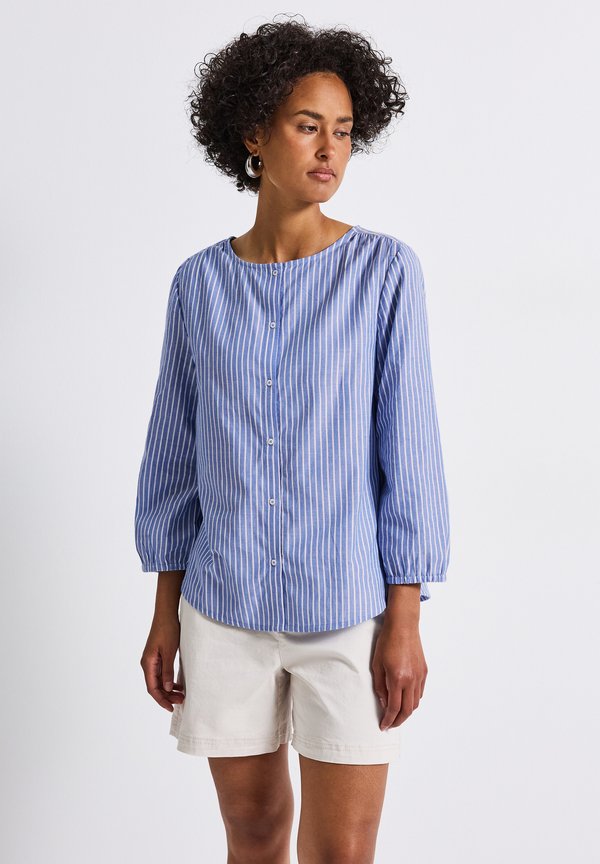 GESTREIFTE MIT GLITZER - Bluse - blau