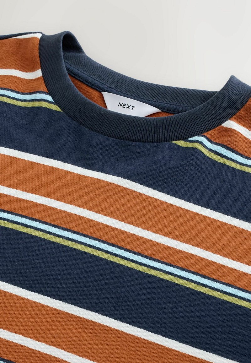 T-shirt Homme Linen & Thread – Rayé Orange – Coton – Taille M