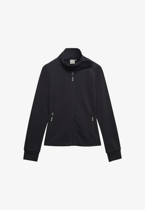 Bench, BENCH X SUPERDRY & CO BENCH FUNNEL NECK EMBROIDERED TRACK TOP - Felpa con zip - charcoal
