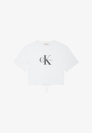 Calvin Klein Jeans, MONOLOGO CROPPED TIE TEE - Tričko s potlačou - bright white