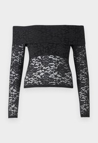 All-Over Lace Off-the-Shoulder Top - Langarmshirt - black
