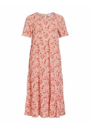 VILA, MIDIKLEID KURZARM - Robe de jour - cloud dancer