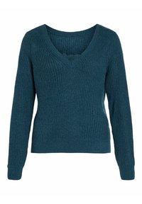 VILA Stickad tröja - blue