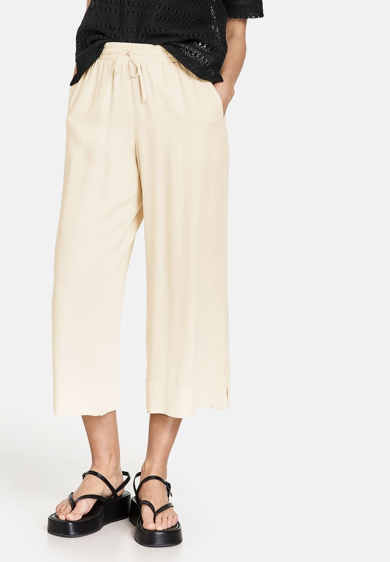 Taifun SATIN PALAZZO PANTS Stoffhose light creme/beige Zalando.at