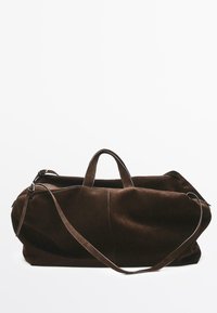SUEDE FINISH MAXI DUFFLE - Sac week-end - dark brown