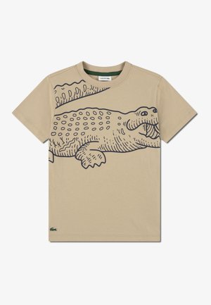 Lacoste VISION LOGO TEE - T-Shirt print - beige